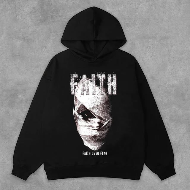 Vintage Mummy Faith Over Fear Graphic Print Side Pockets Hoodie Product Image