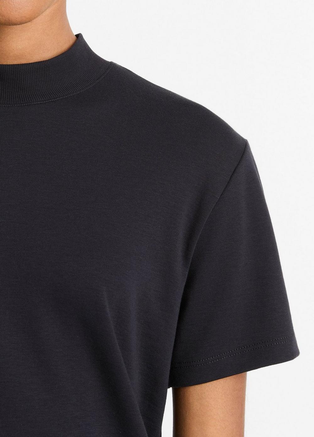 Pima Cotton Mock-Neck T-Shirt Product Image