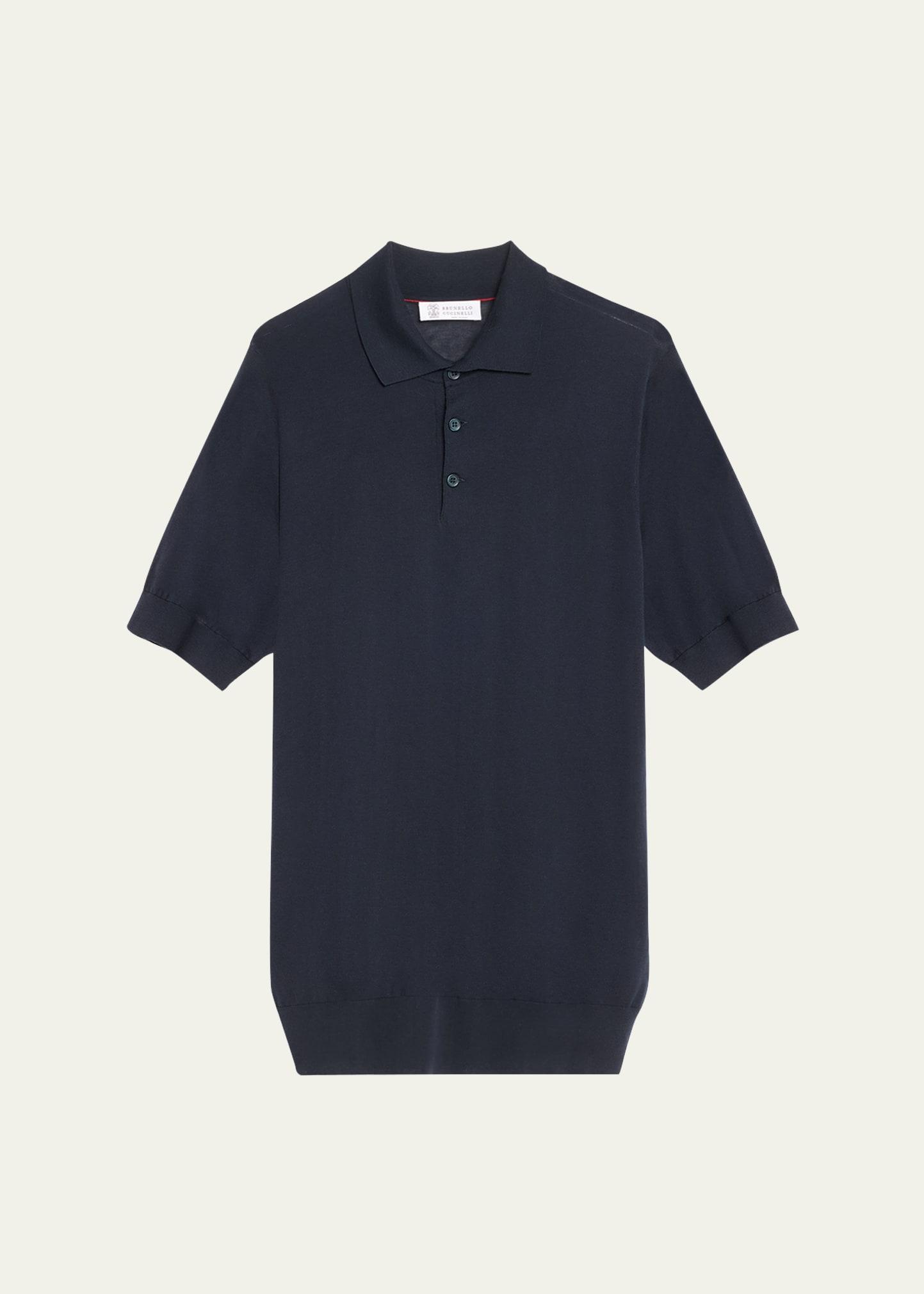 Mens Cotton-Silk Polo Shirt Product Image