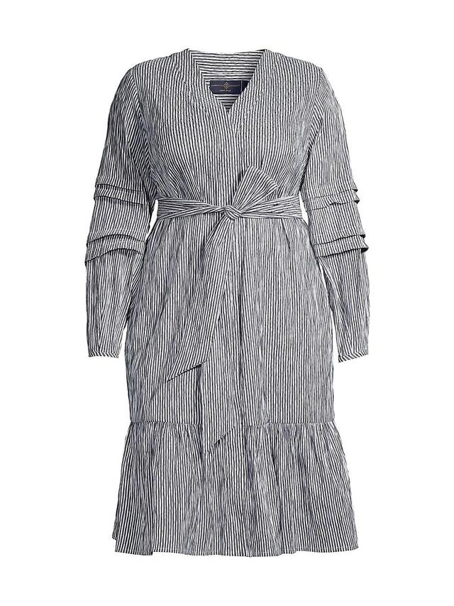 Womens Claudia Seersucker Belted Midi-Dress Product Image