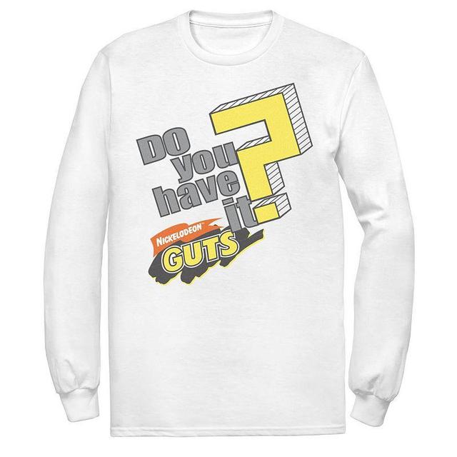 Mens Nickelodeon Guts Do You Have It Vintage Question Logo Long Sleeve Graphic Tee Product Image