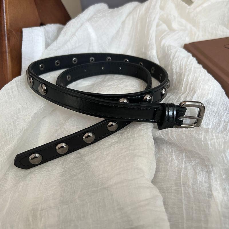 Studded Faux Leather Belt Product Image