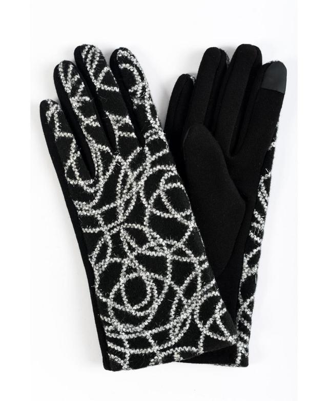 Womens Embroidered Pattern Jersey Touchscreen Glove Product Image