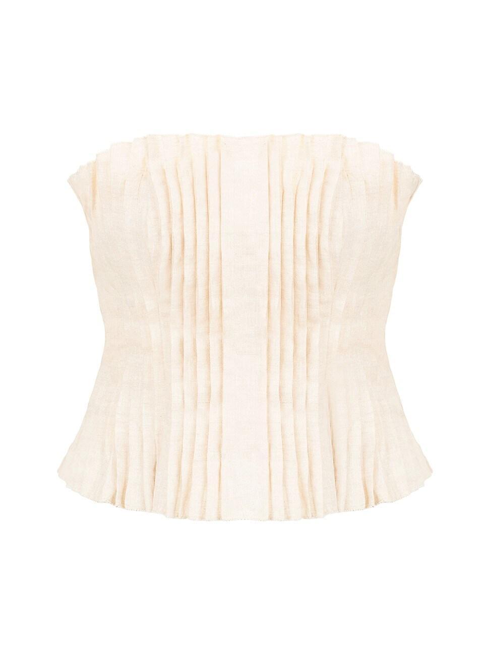 Womens Parma Linen Pleated Tube Top Product Image