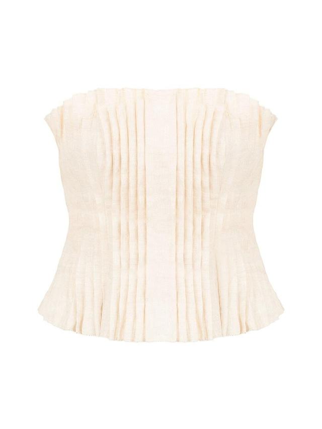 Womens Parma Linen Pleated Tube Top Product Image