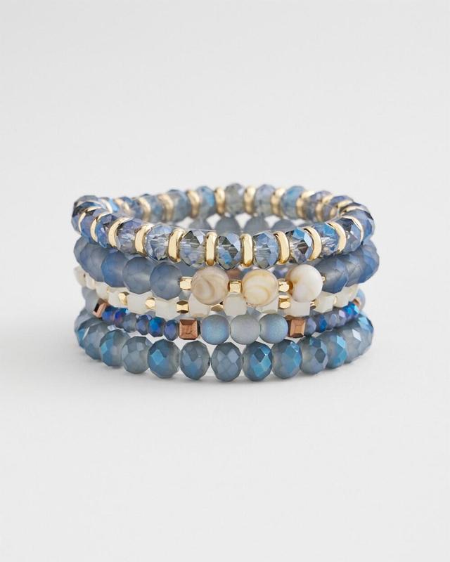 Set of Five Blue Stretch Bracelets   Chico's - Blue - Women Product Image