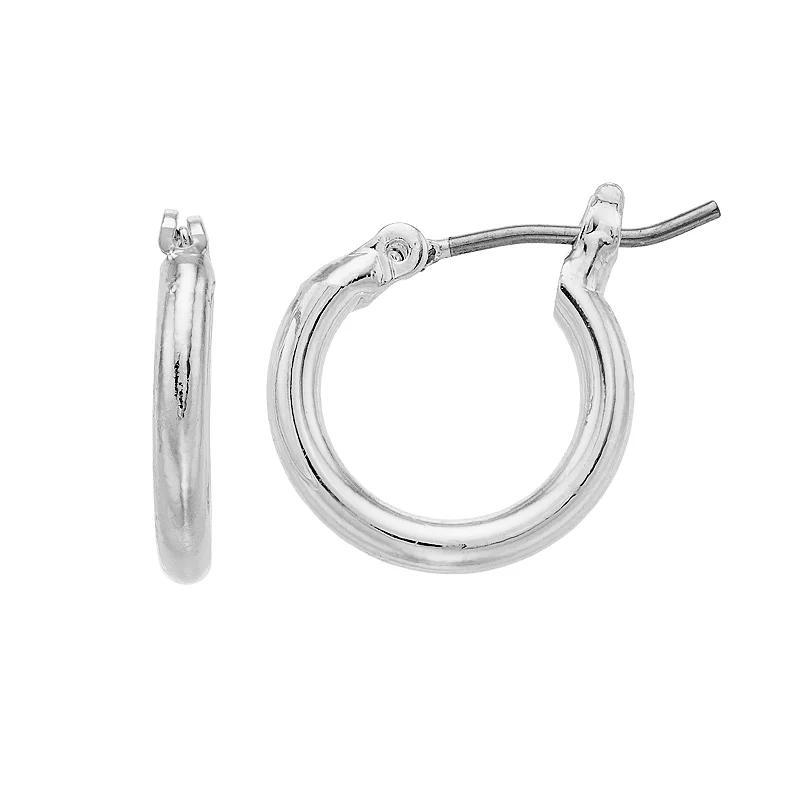 LC Lauren Conrad Silver Tone Nickel Free Hoop Earrings, Womens Product Image