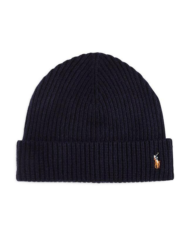 POLO RALPH LAUREN Signature Logo Beanie In Hunter Navy Product Image