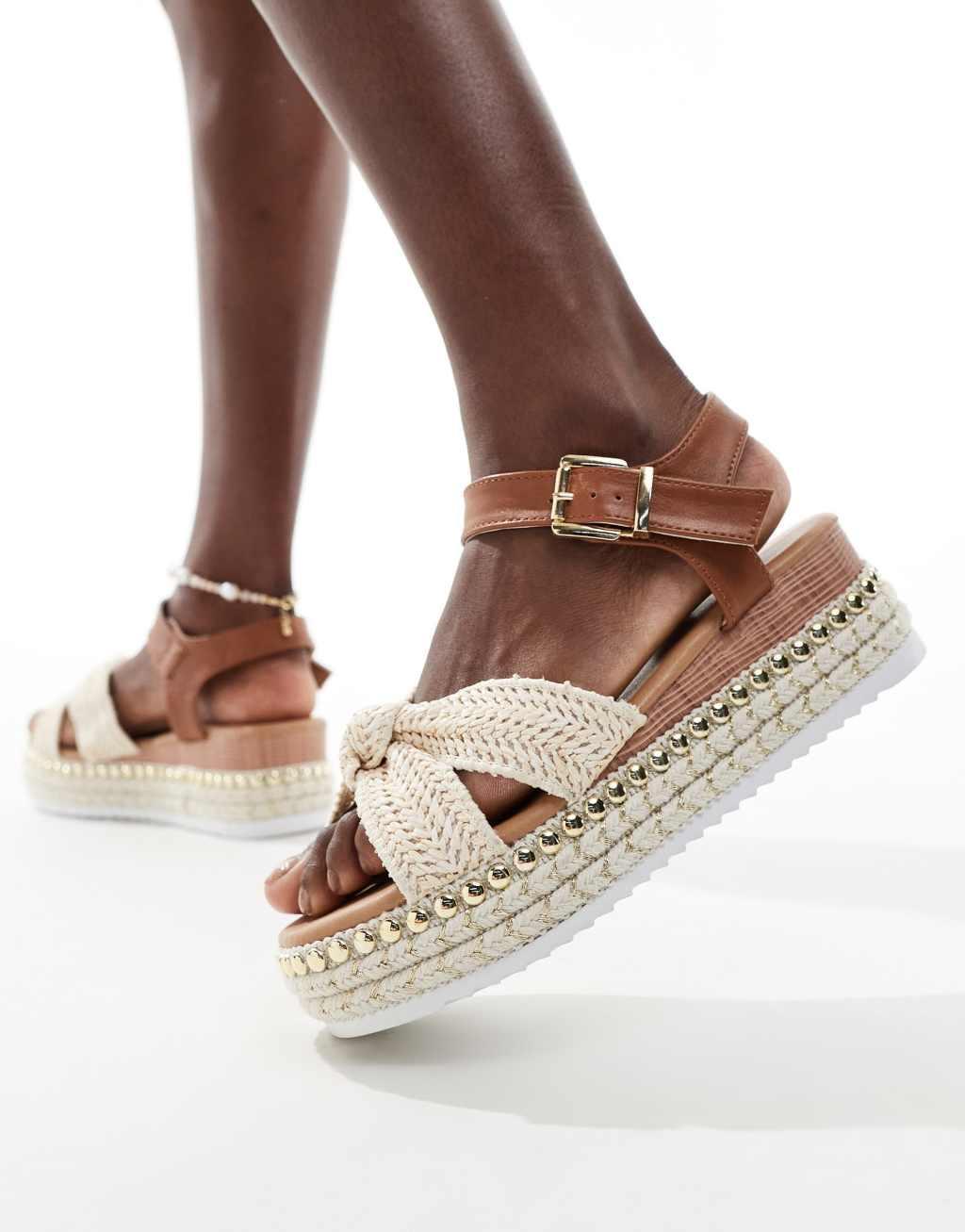 Yours natural chunky sandals in beige product image