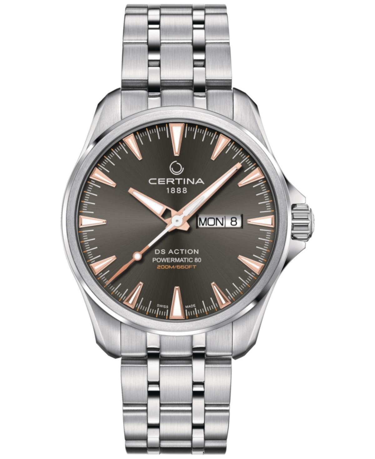 Certina Mens Swiss Automatic Ds Action Day-Date Powermatic 80 Stainless Steel Bracelet Watch 41mm Product Image