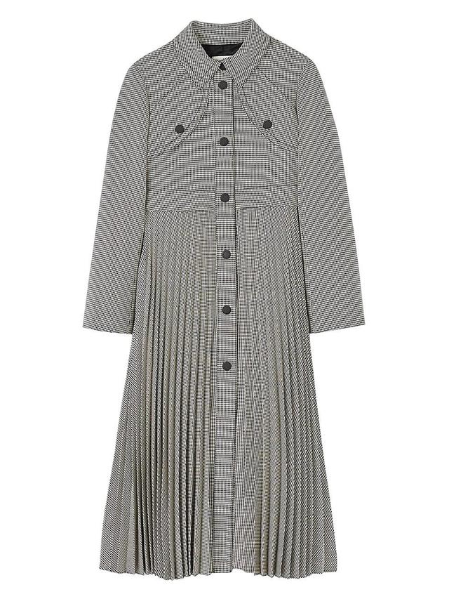 Womens Houndstooth Trench Coat Product Image