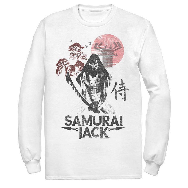 Mens Cartoon Network Samurai Jack Epic Warrior Kanji Art Rock Long Sleeve Tee Product Image