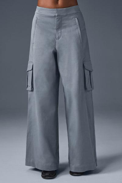 Show Off Cargo Wide Leg Trouser (Regular) - Steel Grey Product Image