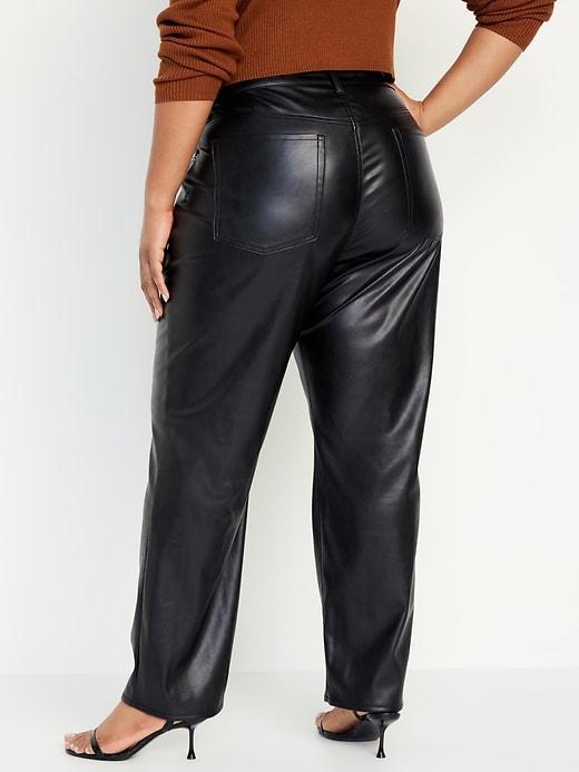 High-Waisted OG Loose Faux-Leather Pants Product Image