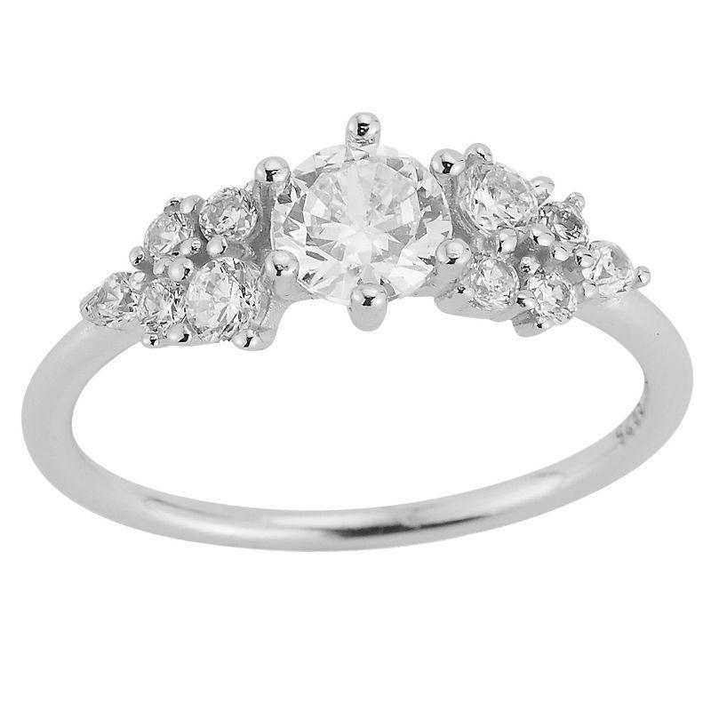 Sunkissed Sterling Sterling Silver Cubic Zirconia Cluster Ring, Womens Silver Tone Product Image