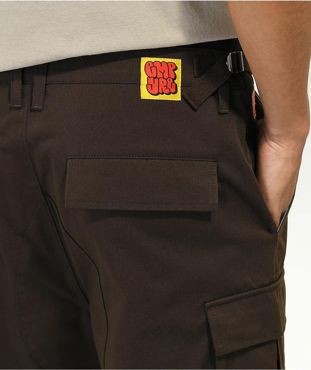 Empyre Loose Fit Dark Brown Cargo Skate Pants Product Image