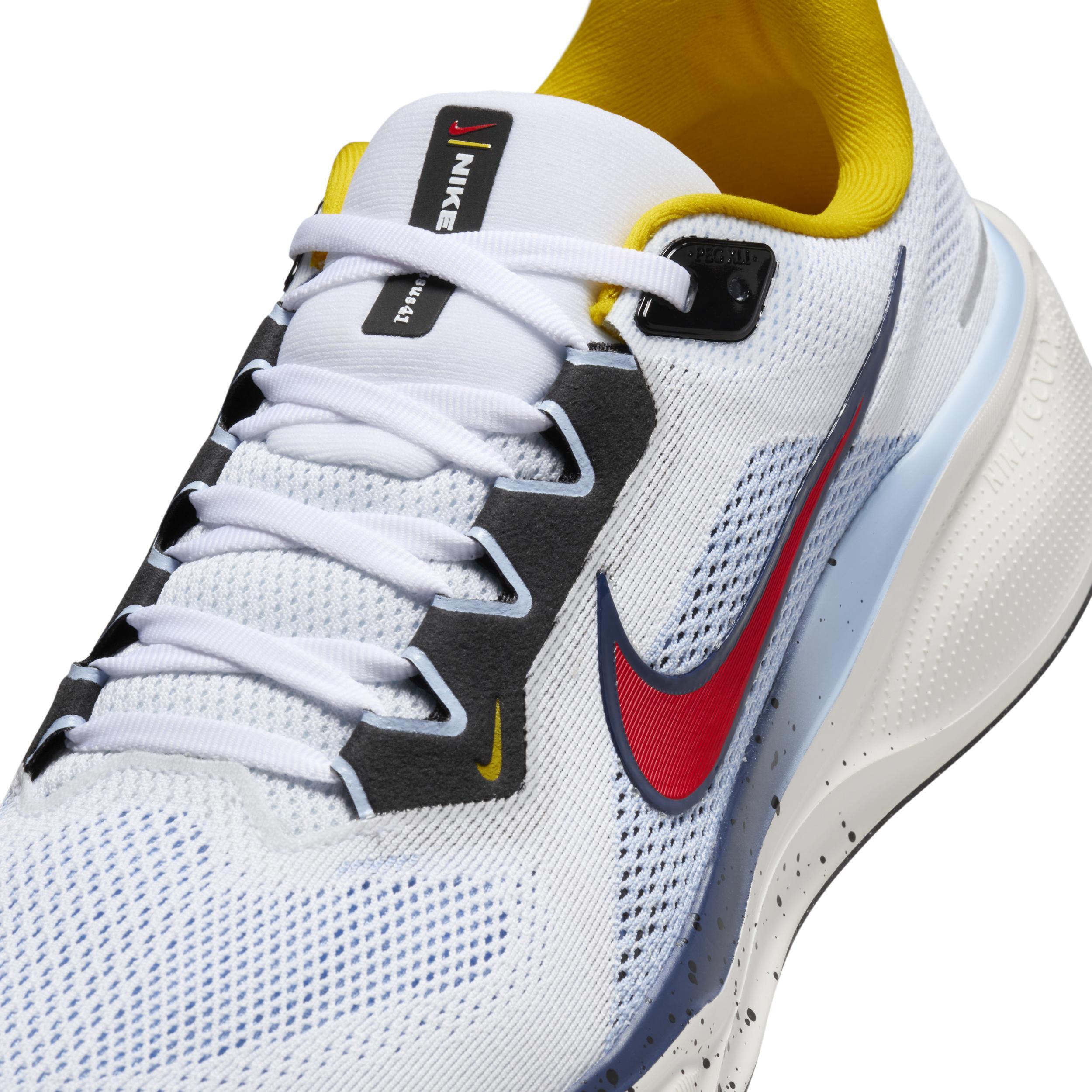 Nike Mens Nike Air Zoom Pegasus 41 T&F - Mens Running Shoes White/Speed Red/Psychc Blue Product Image