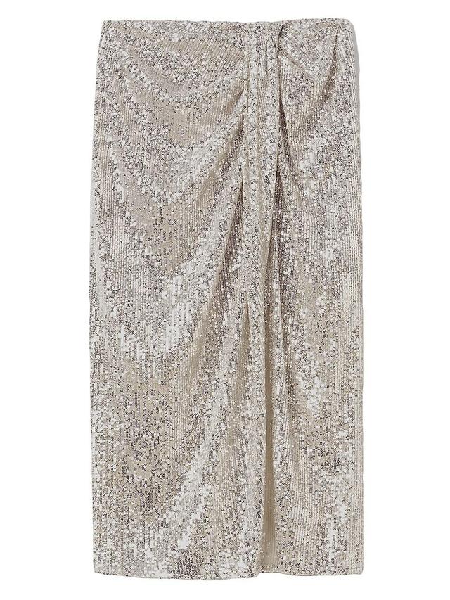 Womens Mila Sequined Drape Midi-Skirt Product Image