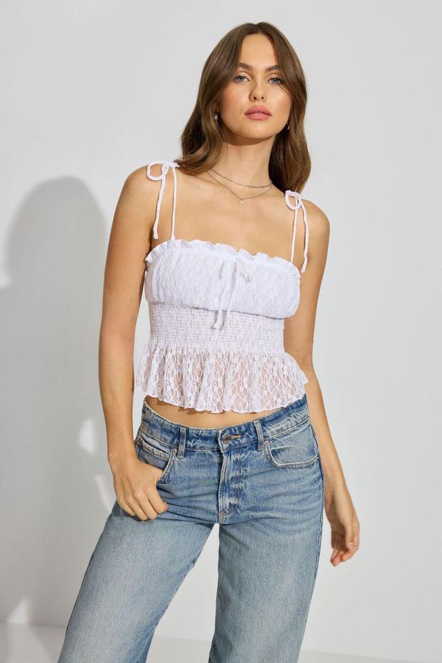 Smocked Lace Cami Top Product Image