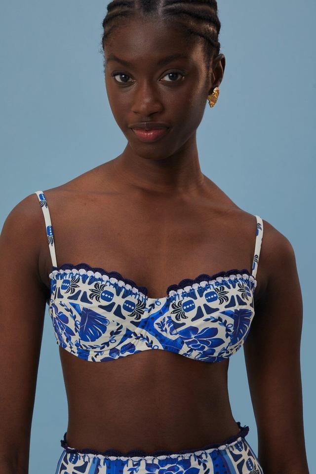 Blue Tile Dream Bikini Top, TILE DREAM MULTICOLOR / M Product Image