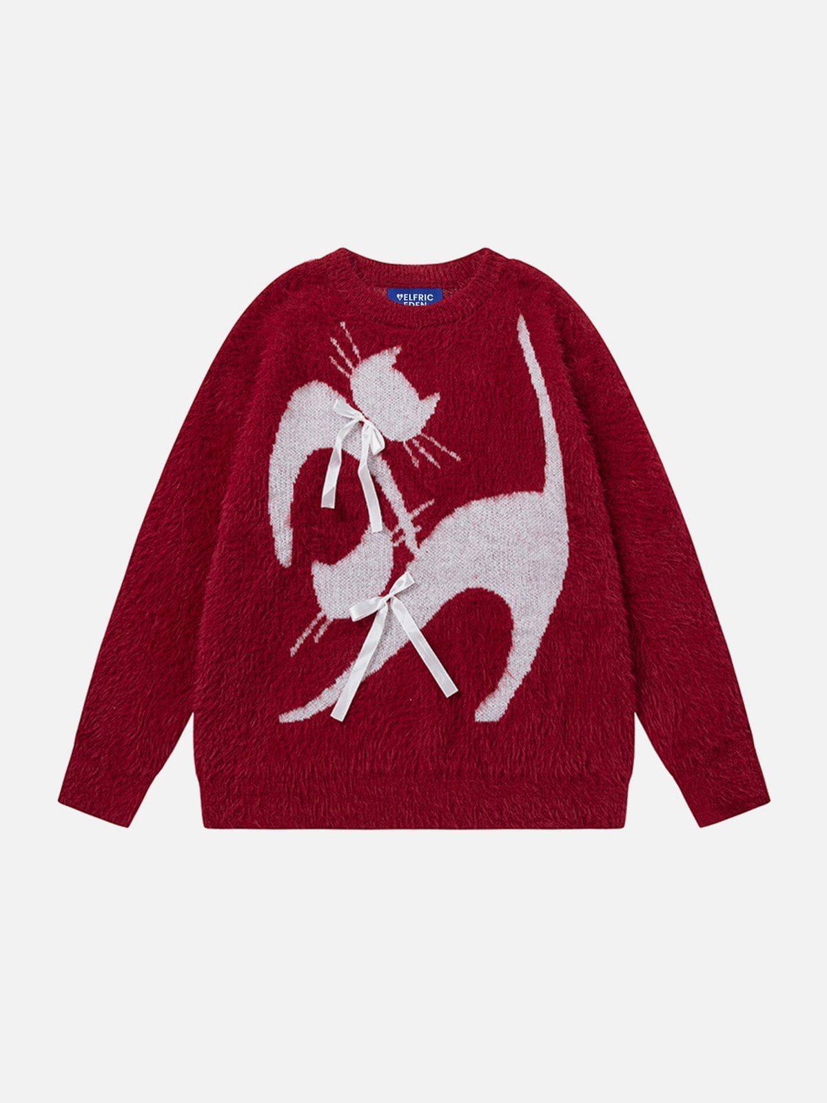 Aelfric Eden Bow Cat Graphic Sweater Product Image