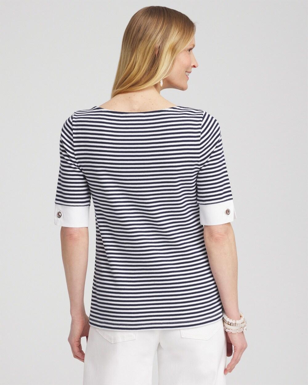 Stripe Grommet Detail Tee Product Image