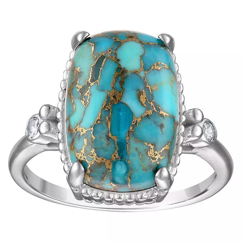 Designs by Gioelli Sterling Silver Blue Copper Turquoise Ring, Womens Product Image