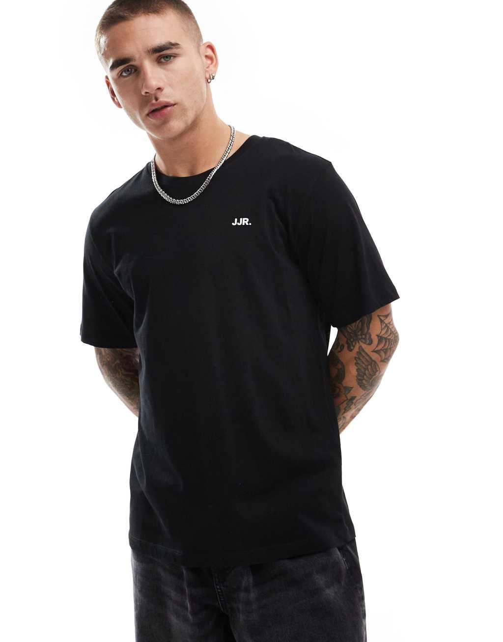 JJ Rebel t-shirt with small chest logo in black Product Image