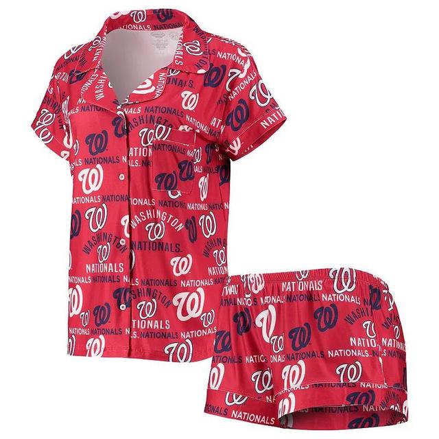 Womens Concepts Sport Washington Nationals Flagship Allover Print Top & Shorts Sleep Set Product Image