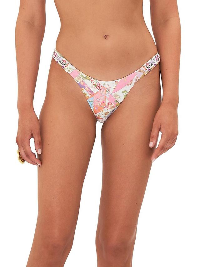 Womens Floral Low-Waist Bikini Bottom Product Image