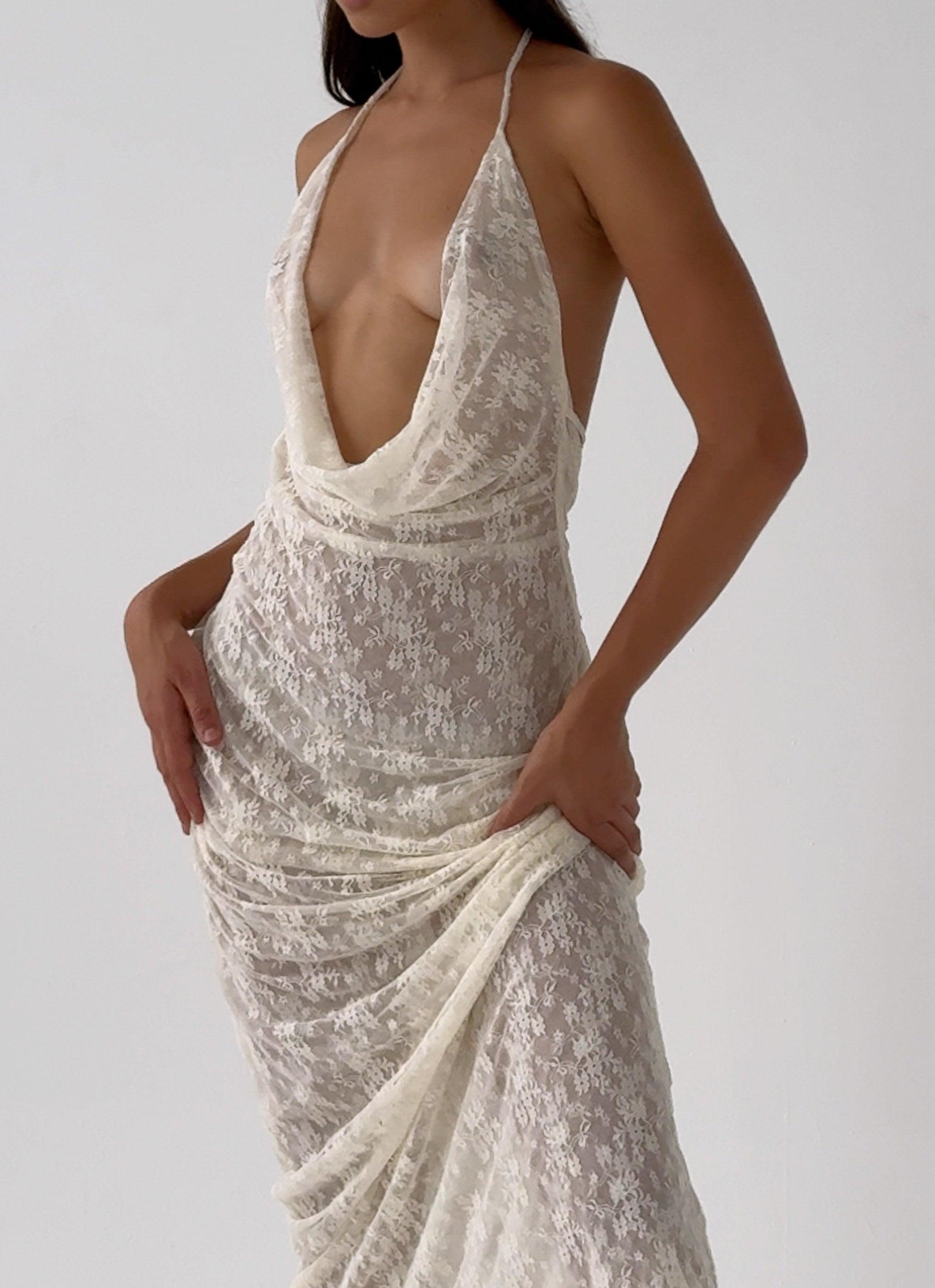 Champagne Coastline Maxi Dress - Ivory Product Image