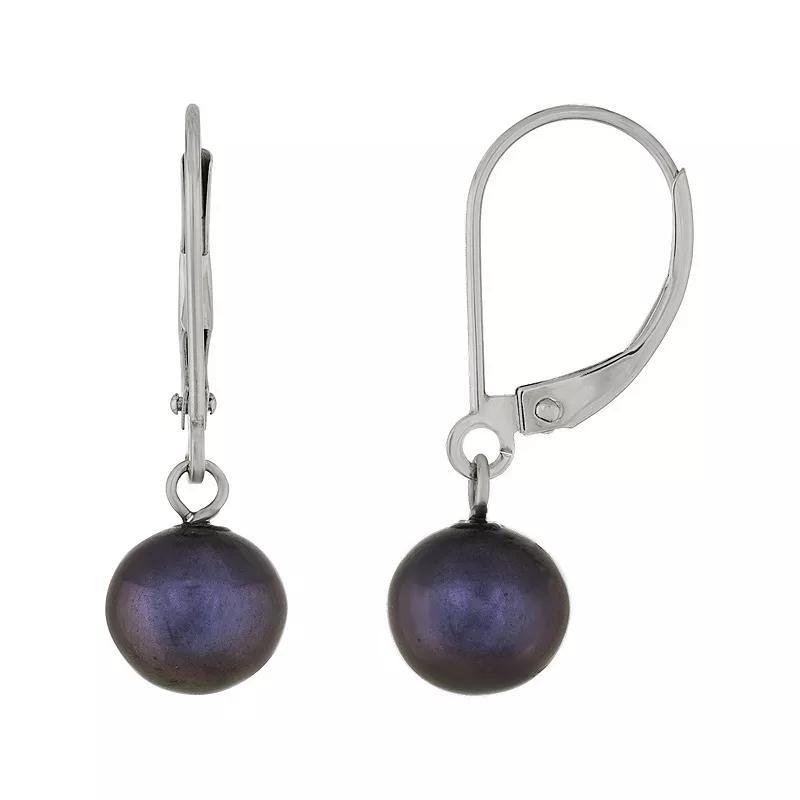 14k White Gold Freshwater Pearl Leverback Earrings, Womens, 14k Whgold Product Image