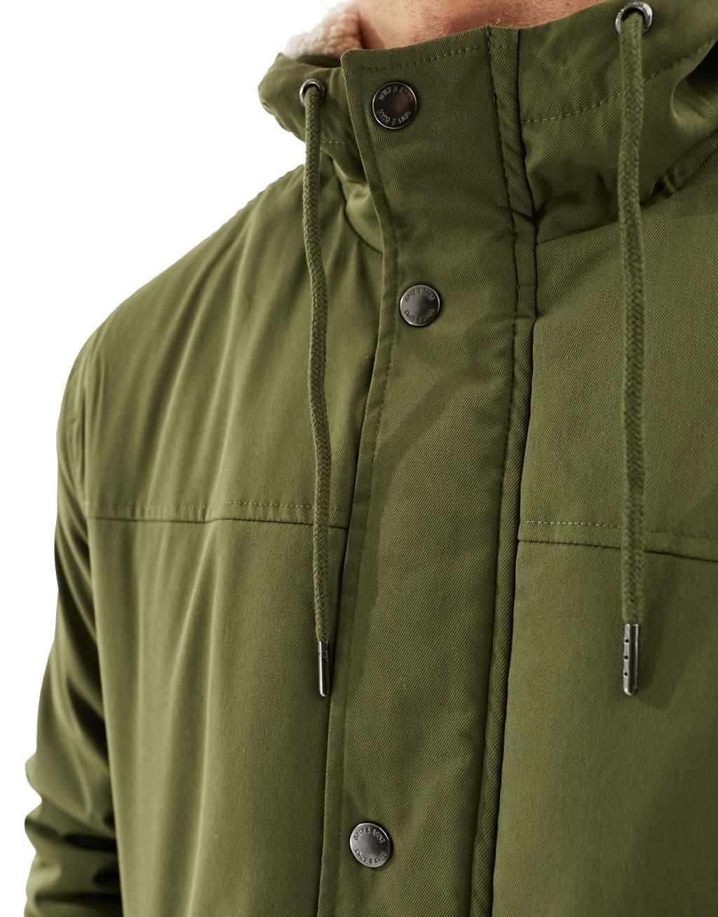 Only & Sons parka with borg lined hood Product Image