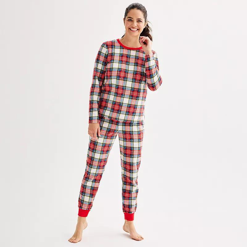 Petite Jammies For Your Families Jingle Bell Rock Fleece Pajama Top & Jogger Pajama Bottoms Set, Womens Product Image