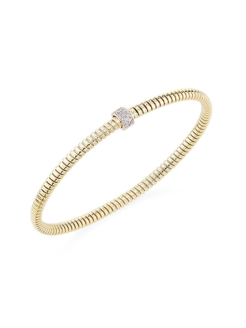 Womens 14K Yellow Gold & 0.1 TCW Diamond Tubogas Bangle Product Image