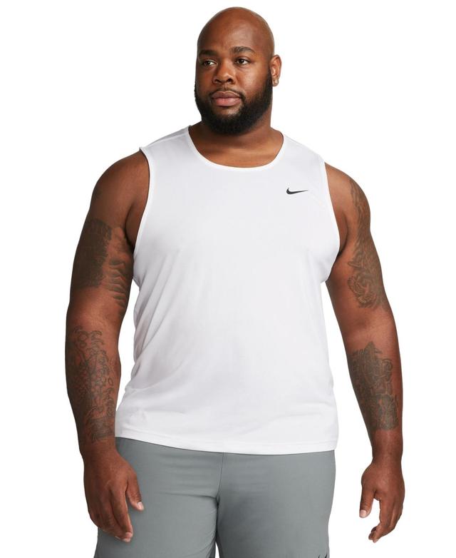 Nike Mens Ready Relaxed-Fit Dri-fit Fitness Tank, Regular & Big & Tall - White/(black) Product Image