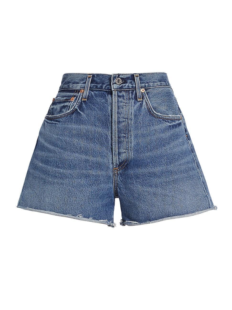 Womens Marlow Mid-Rise Denim Cut-Off Shorts Product Image