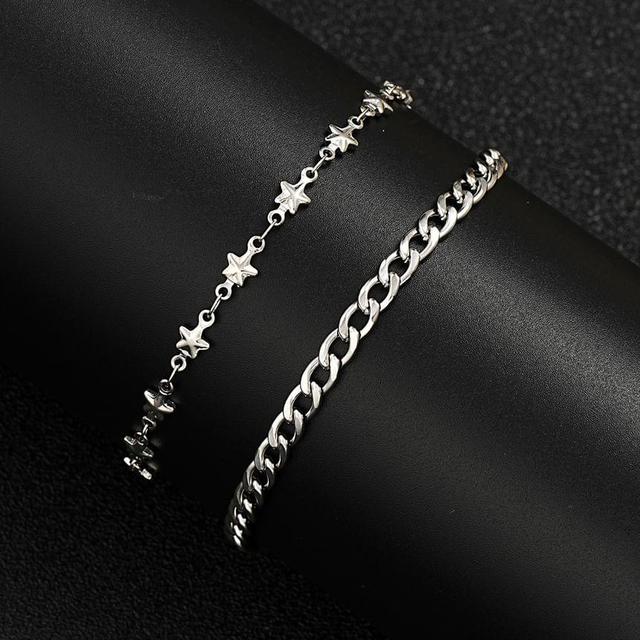 Star Stainless Steel Layered Bracelet Product Image