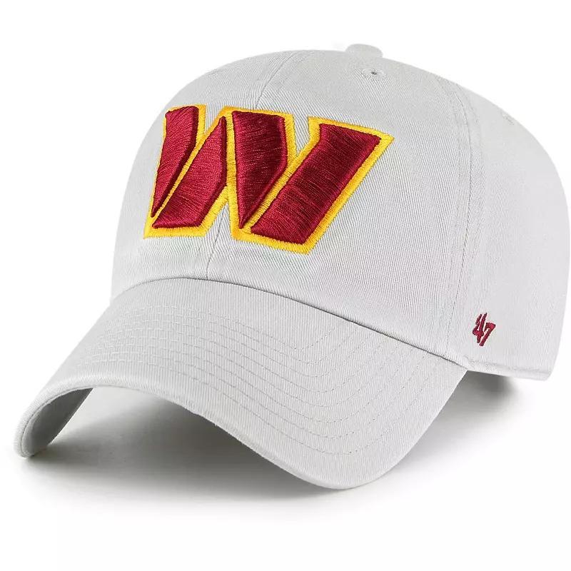 Mens 47 Gray Washington Commanders Clean Up Adjustable Hat Product Image