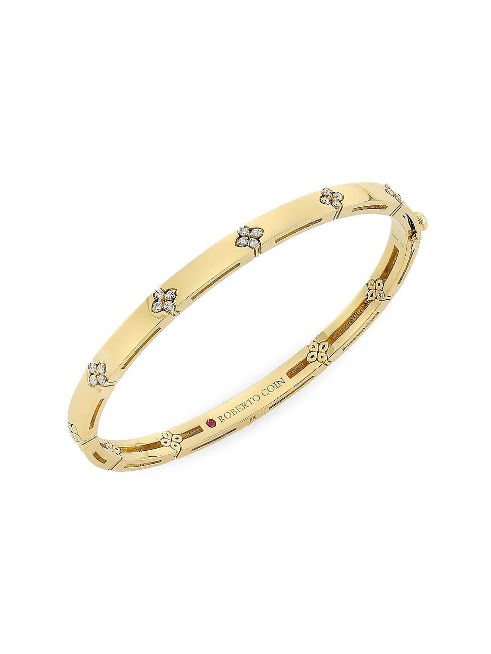 Womens Love In Verona 18K Yellow Gold & 0.15 TCW Diamond Bangle Product Image