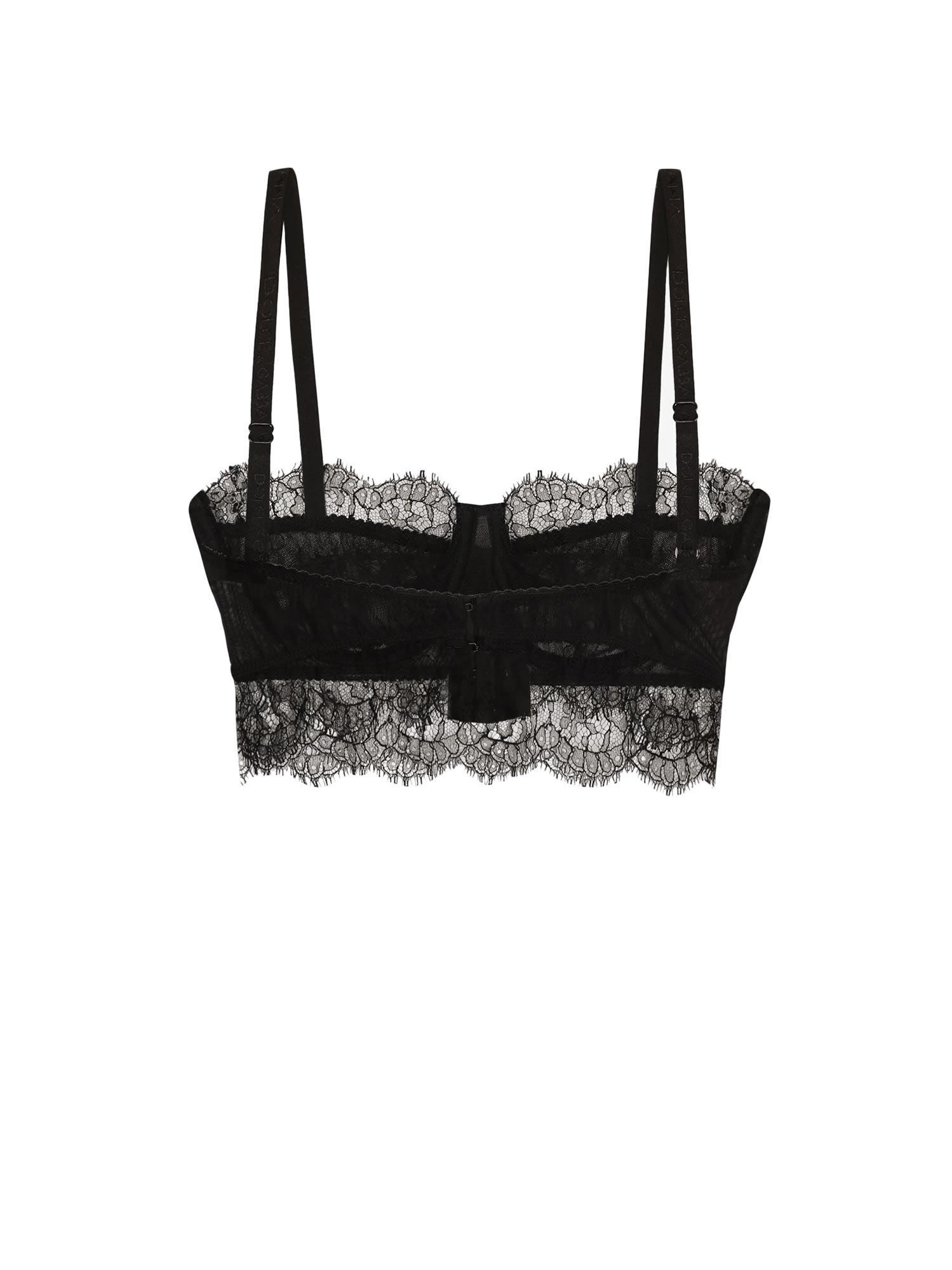 DOLCE & GABBANA Lace Balcony Bra In Black   Product Image