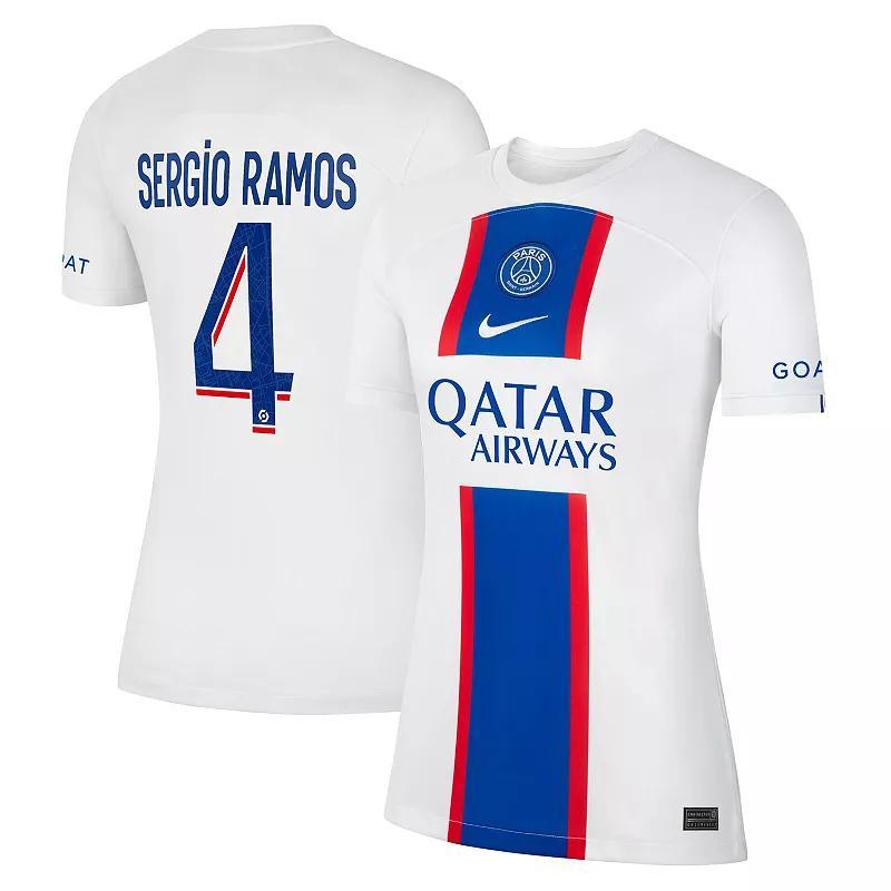 Womens Nike Sergio Ramos White Paris Saint-Germain 2022/23 Third Breathe Stadium Replica Player Jersey Product Image