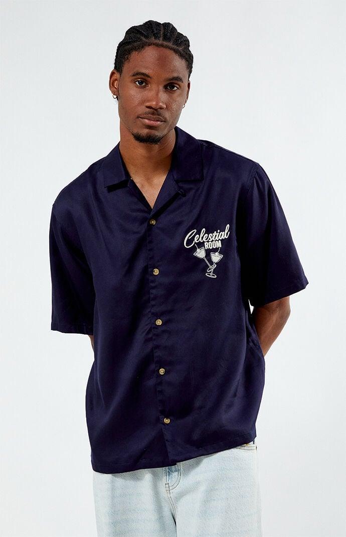 Men's Tencel Embroidered Oversized Camp Shirt Product Image