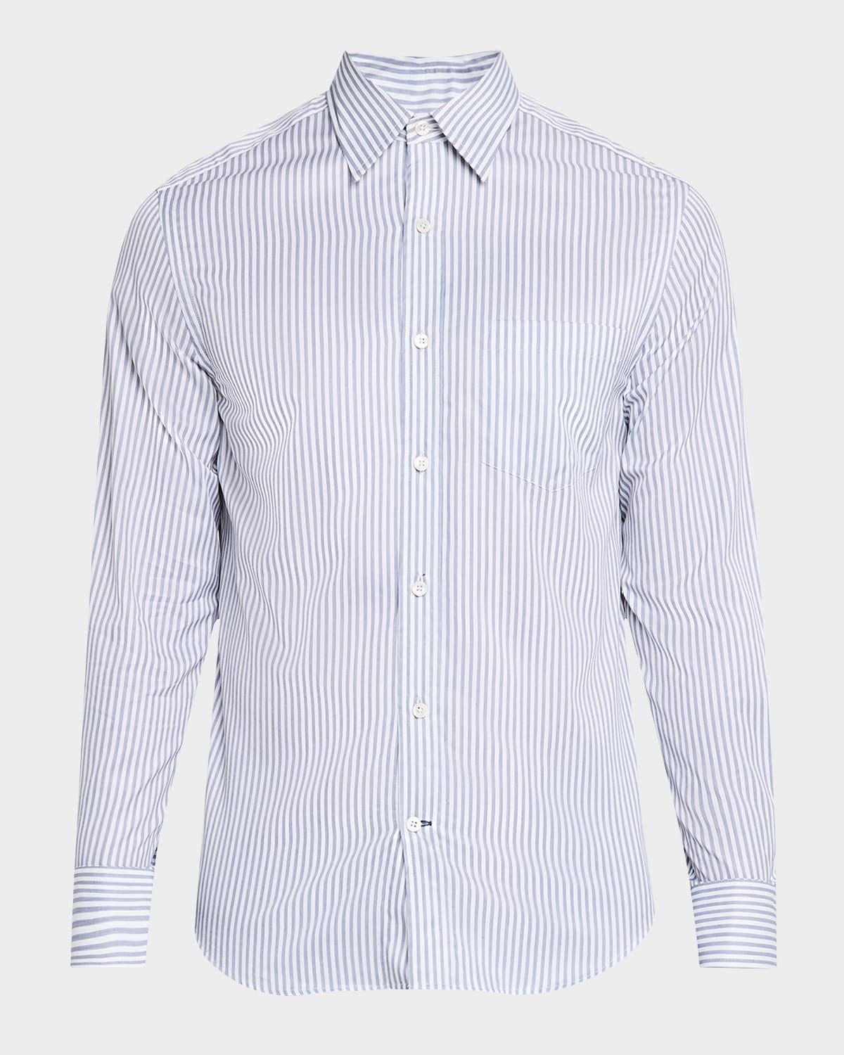 Mens Cotton Twill Stripe Sport Shirt Product Image