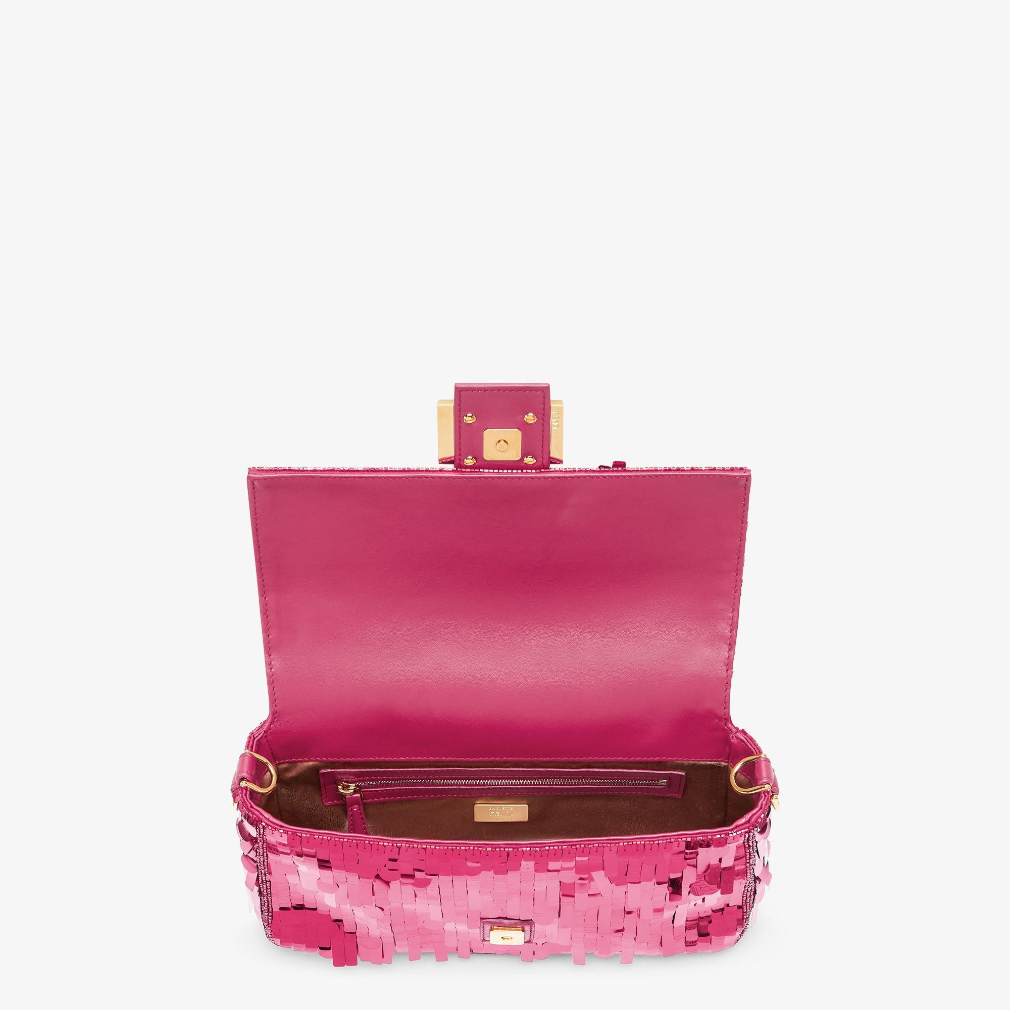 BaguetteFuchsia sequin and leather bag Product Image