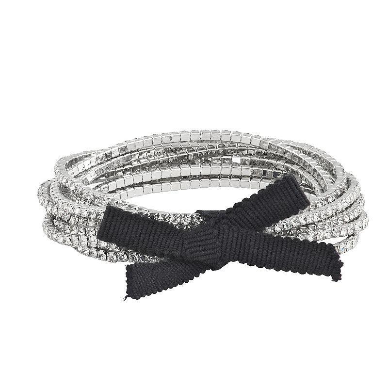 Simply Vera Vera Wang Simulated Crystal Stretch Bracelet Set of 9, Womens, Clear Product Image