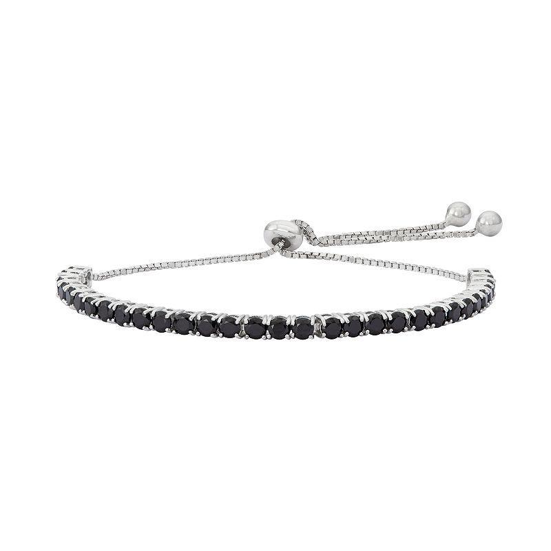 Designs by Gioelli Sterling Silver Black Spinel Lariat Bracelet, Womens Product Image