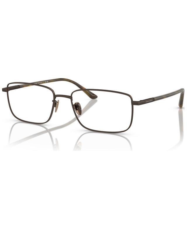 Giorgio Armani Mens Rectangle Eyeglasses, AR5133 55 - Matte Pale Gold-Tone Product Image