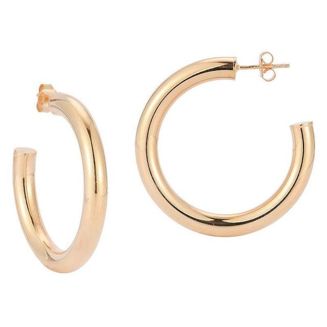 Sunkissed Sterling 14k Gold Over Silver Thick Hoop Earrings, Womens, Rose Gold Tone Product Image