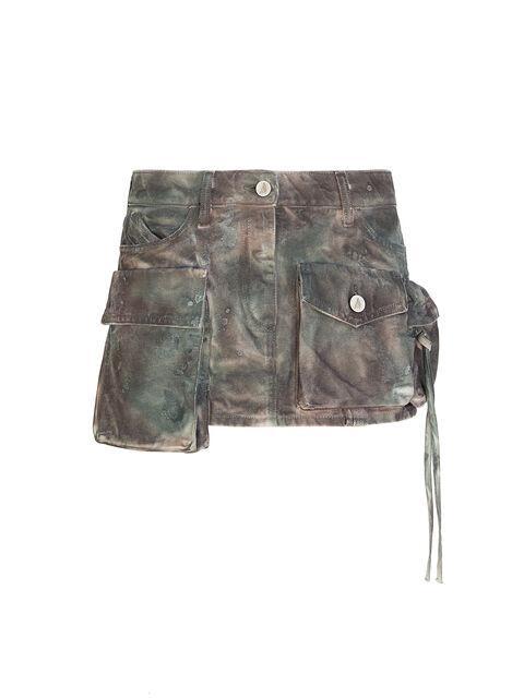 ''Fay'' stained green camouflage mini skirt Product Image